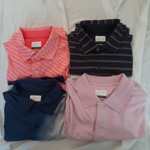 Greg Norman Play Dry Short Sleeve Golf Polo Shirts Lot of 4 Men Size M Medium
